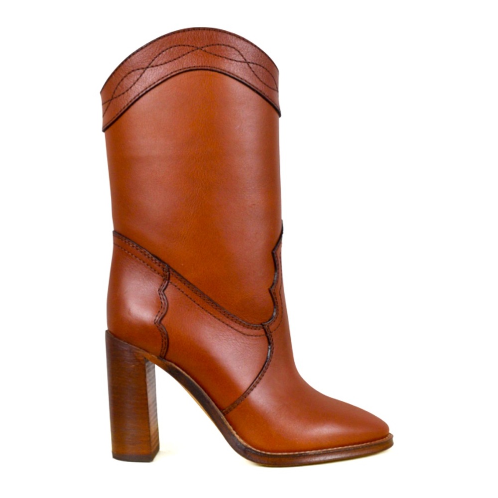 Saint Laurent Brown Kate Leather Boots